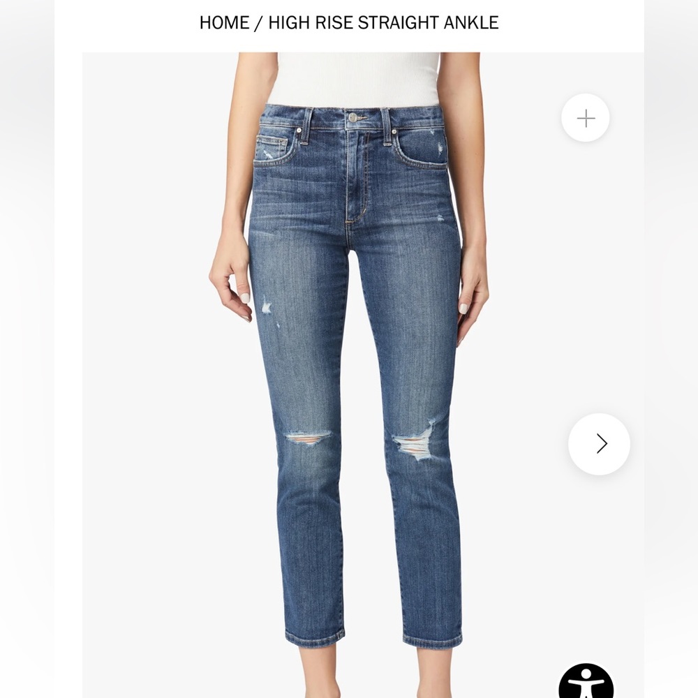 Joe’s Jeans/ Straight Distressed Ankle Jeans/ Size 27